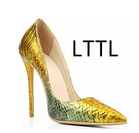 green gold heels