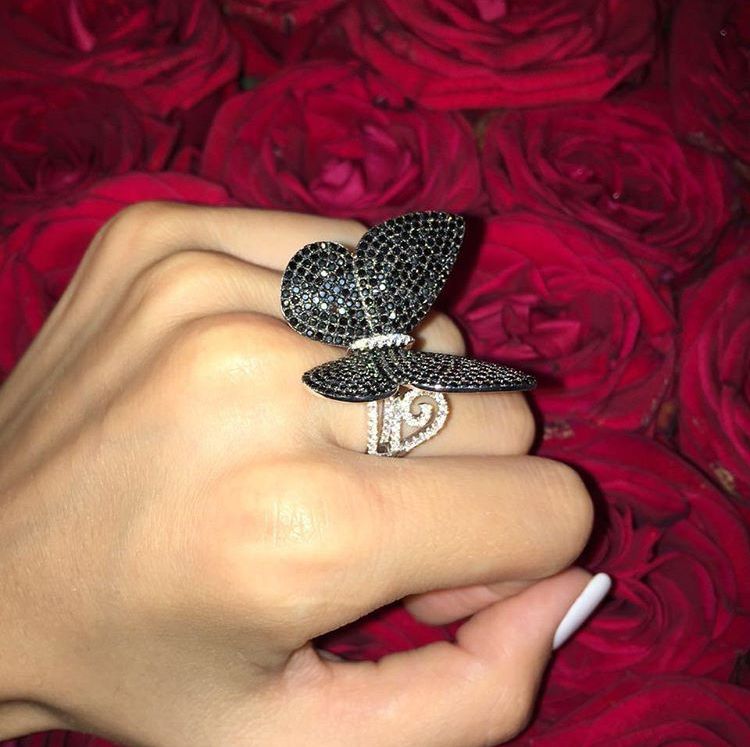 Bague Ouverte Papillon en Argent Sterling 925 Bague Papillon r/églable Bague de Phalange avec bo/îte cadeau pour femme fian/çailles promesse anniversaire
