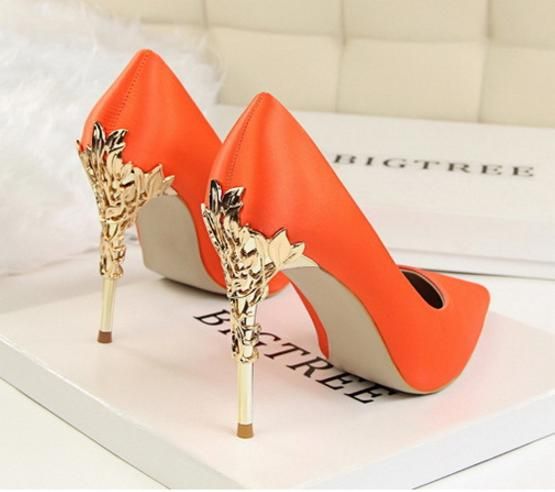 orange wedding shoes