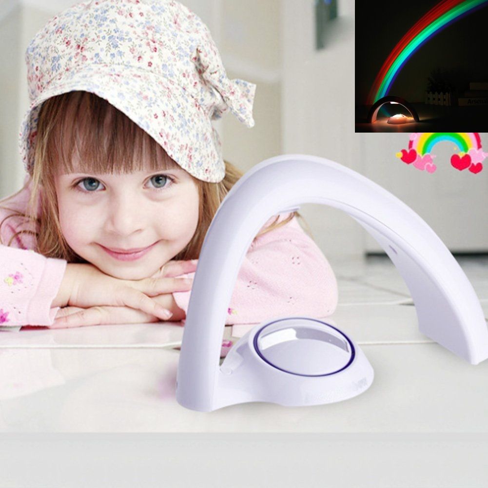 ful Rainbow Projector LED Night Light Lamp Amazing Nursery Room Decor