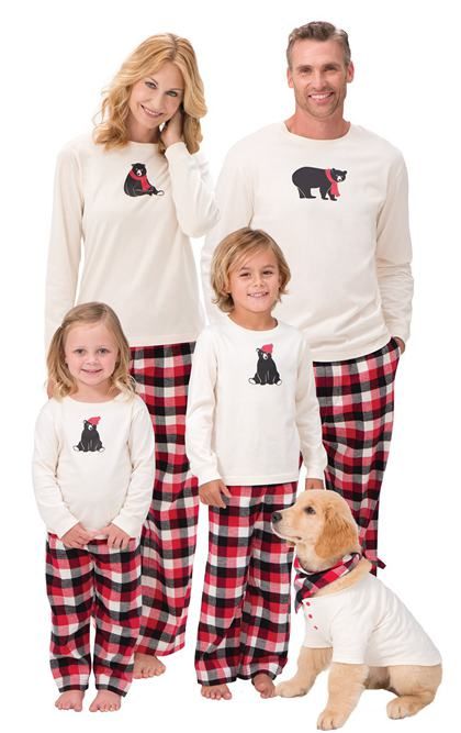 baby bear plaid pajamas