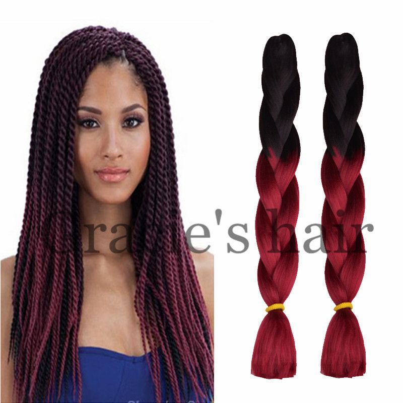 24inch Ombre Hair Extensions Crochet Box Braids Hair Bundles