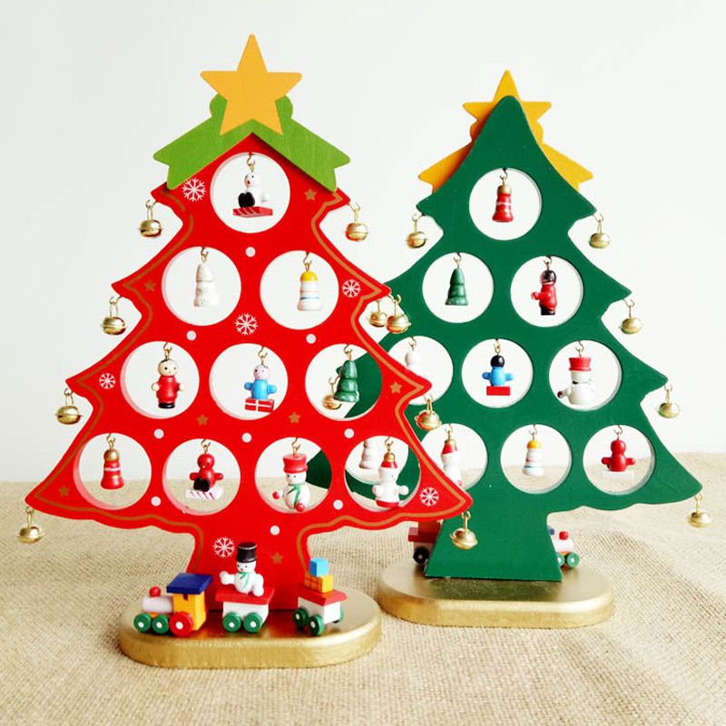Wooden Tabletop Christmas Tree Decorations Accessories Diy