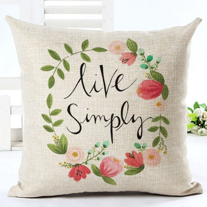 Vintage Letters Cushion Cover Love Quote Couch Sofa Throw Pillow Case