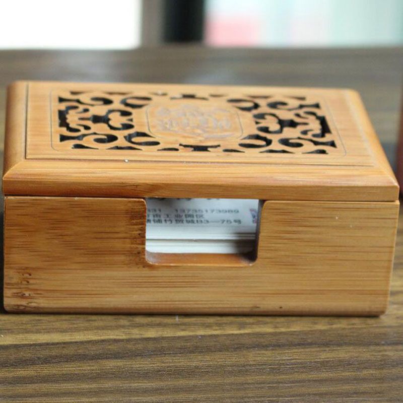 2019 Vintage Hollow Out Wooden Business Card Storage Box Jewelry Makeup Organization Desktop Decoration Home Office Supplies Za3193 From Perfumeliang