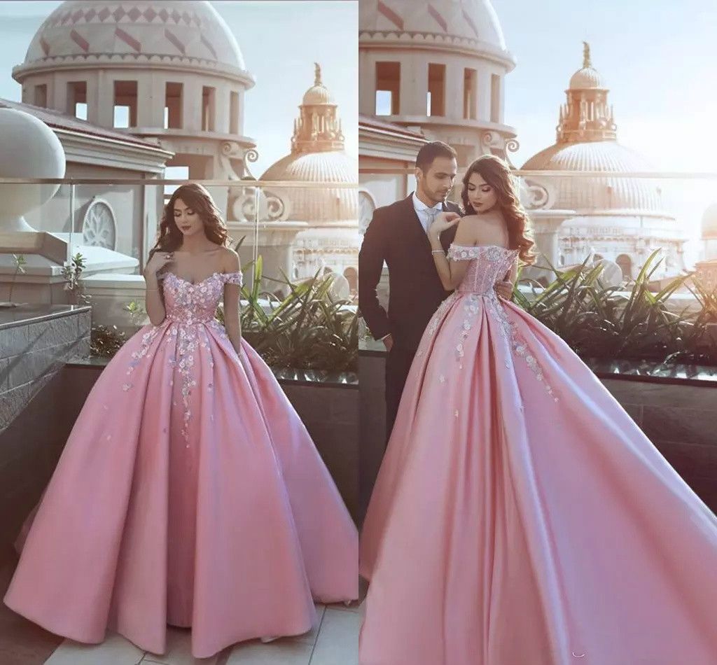 sparkly pink wedding dress