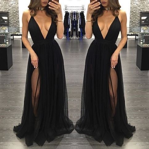black backless prom dress