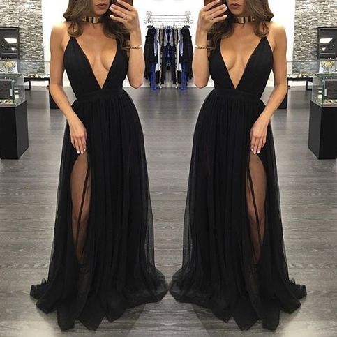 black backless prom dress