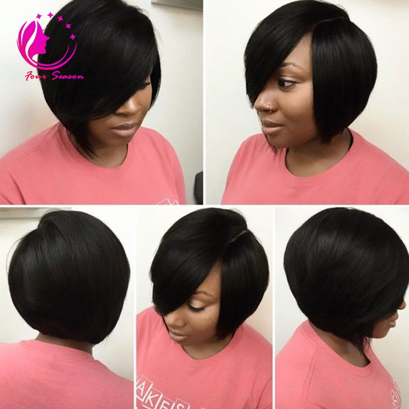 human hair short bob wigs