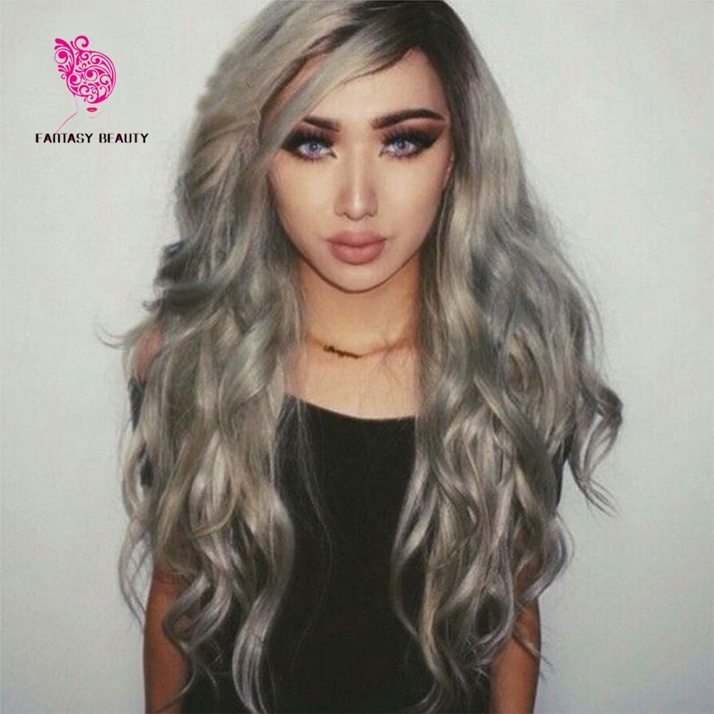 Grey ombre wig clearance human hair