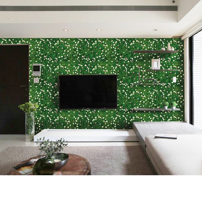 Grosshandel Weisse Blumen Grune Gras Wand Aufkleber Home Decor Wand Aufkleber Boden Decor Wand Grenze Tapete Poster Hintergrund Grafik Wandbehang Kunst