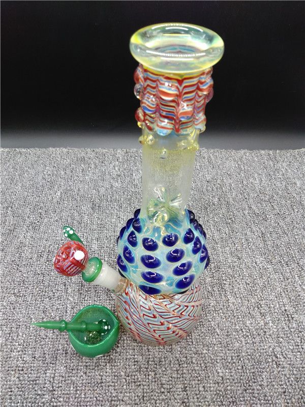 Best 2017 New Mushroom Glass Water Bongs Colorful Bongs 13.4 Hand Made Oil Rig Bongs Heady Pipe ...
