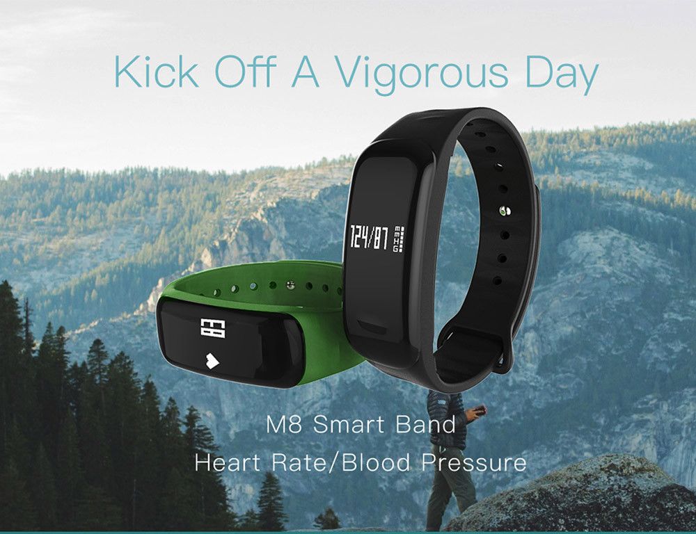 m8 smart band with heart rate & blood pressure monitor