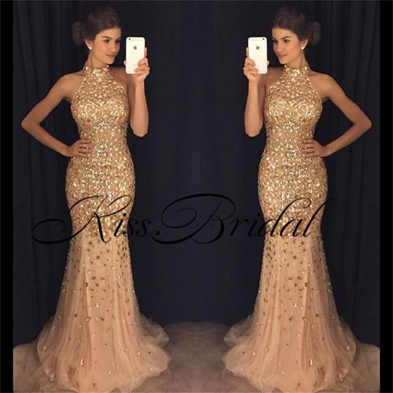 champagne gold mermaid dress