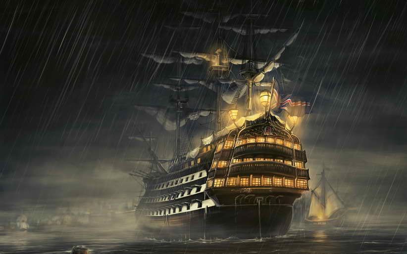 2020 Hd Printed Modern Art Wall Decor Ship In Storm Seaview Oil