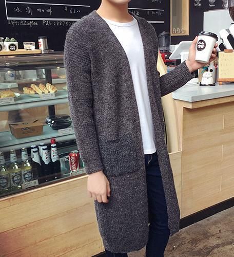 Fashion Cardigan Sweaters Men Black 