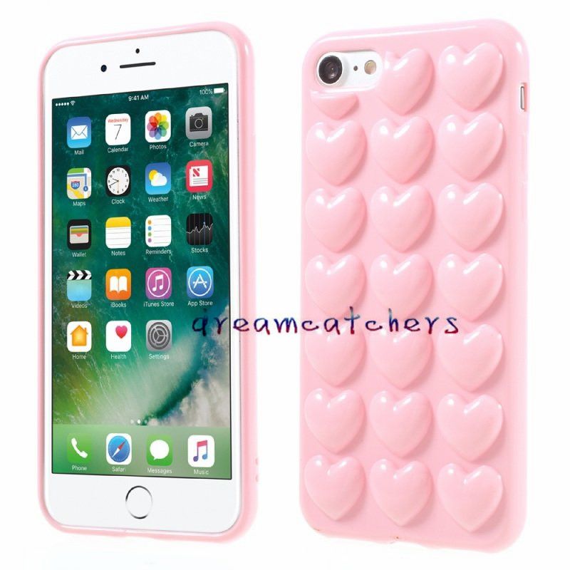 Melhor E Mais Barato Cases Para Celulares Capa Do Coração 3D Para Iphone 8  X 7 Plus Com Cordão Macio Amante Silicone Geléia Capa De Telefone De Luxo  Para 6 6s Mais