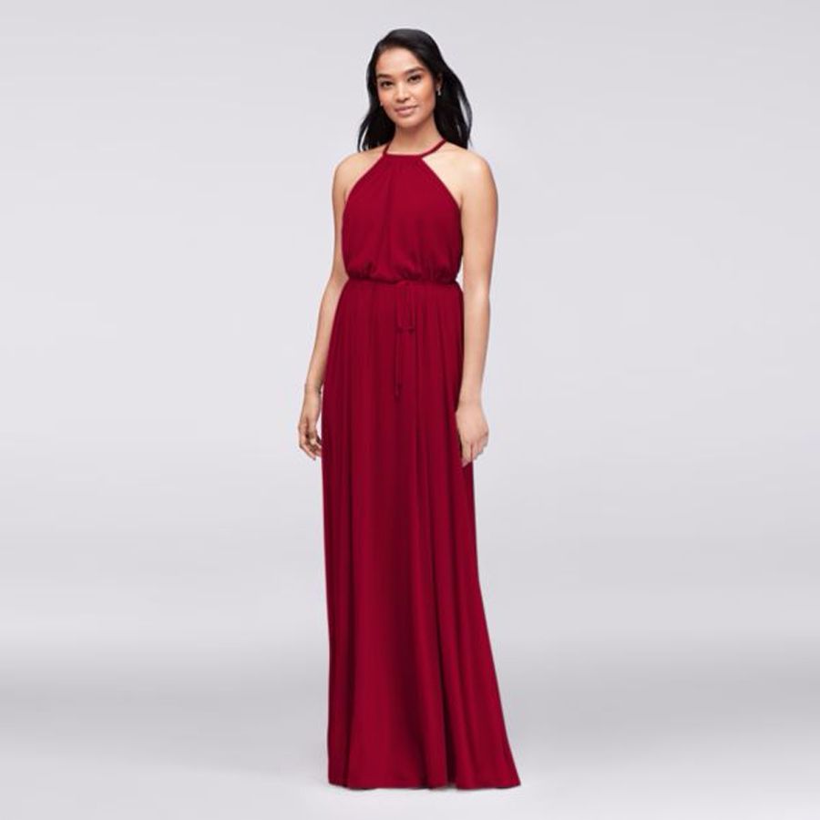 chiffon halter dress