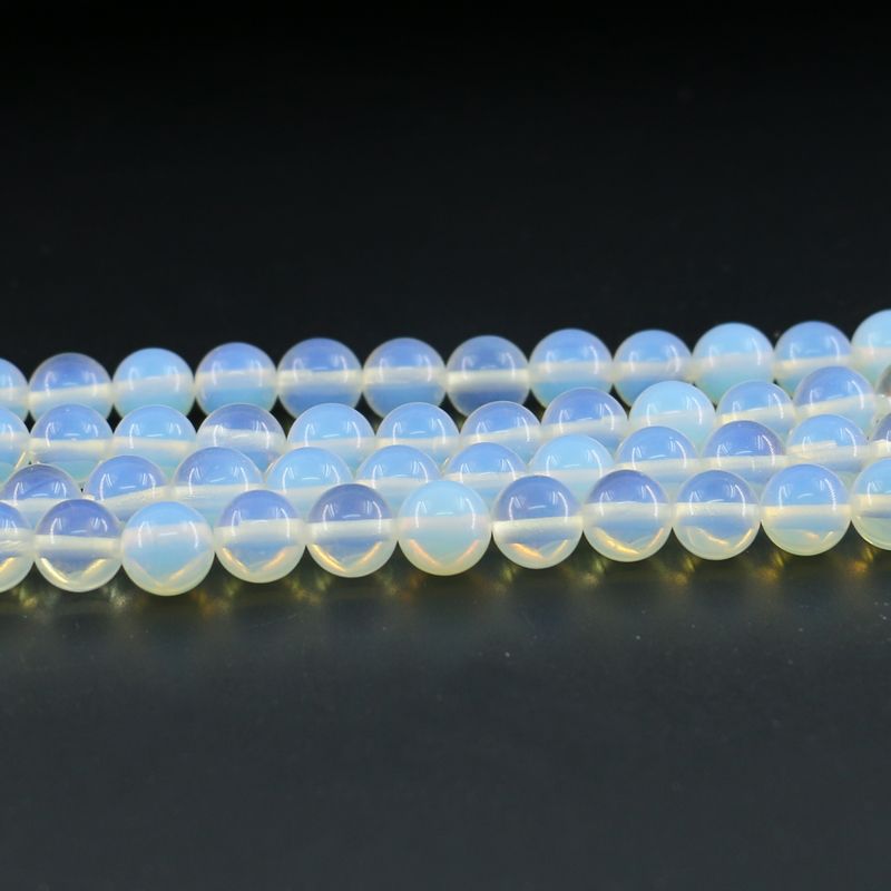 Gorgeous White Opal Gemstone Round Loose Beads for Jewelry Making (8mm, White Opal)