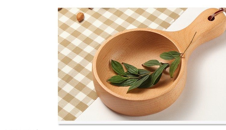 Japanese Style Large Wooden Spoon Rice Spoon Wine Scoop Kitchen Utensils Y3