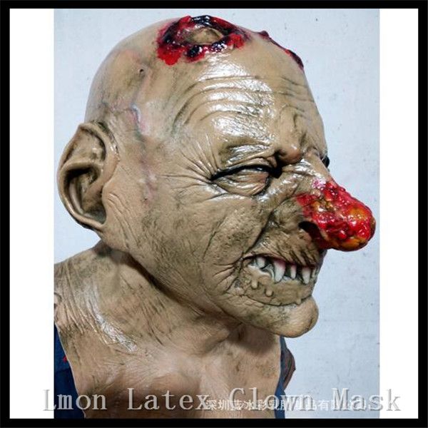 ZOMBIE SLAVE LATEX HEAD /& CHEST MASK GRUESOME HALLOWEEN FUN