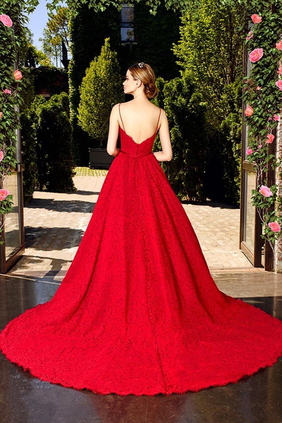 ruby red wedding dress