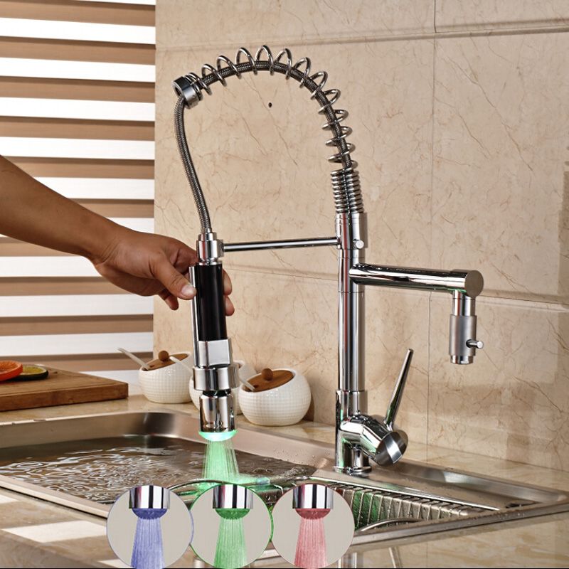 2019 Wholesale Factory Direct Sale Led Light Kitchen Faucet Single