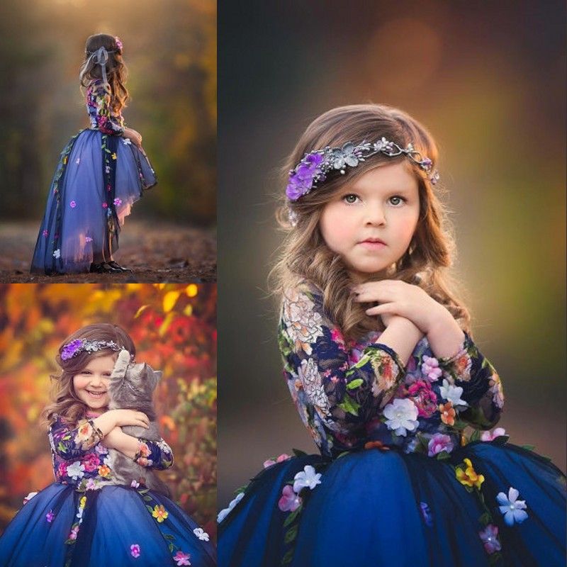midnight blue flower girl dresses
