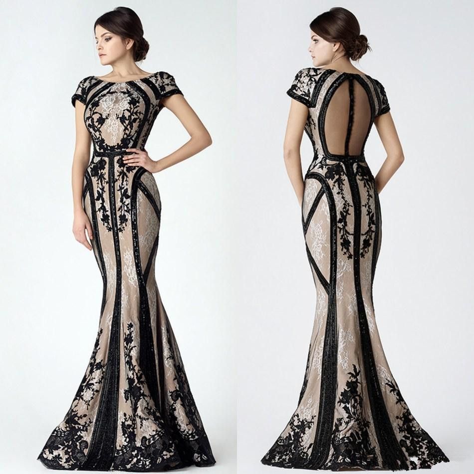 black and champagne dress