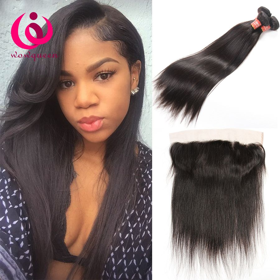 2019 Lace Frontal Bundles Malaysian Hair Weave Straight Wowqueen
