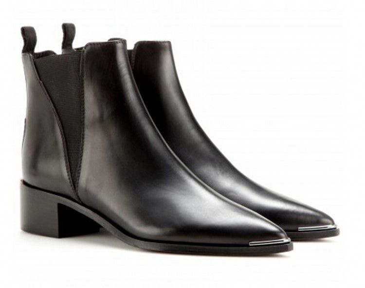 black pointed toe boots low heel