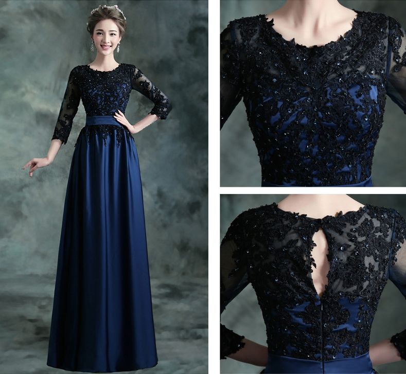 cheap long navy blue dresses