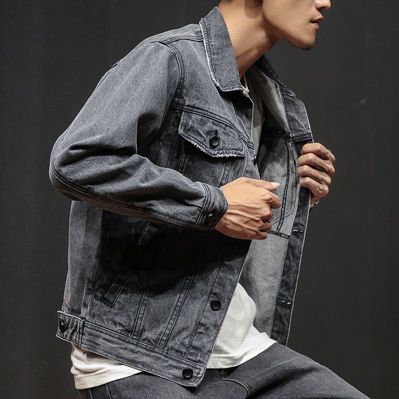 Hombres Otoño Streetwear Slim Hole Ripped Denim Chaquetas u Hombres Otoño Streetwear Slim Hole Ripped Denim Chaquetas u