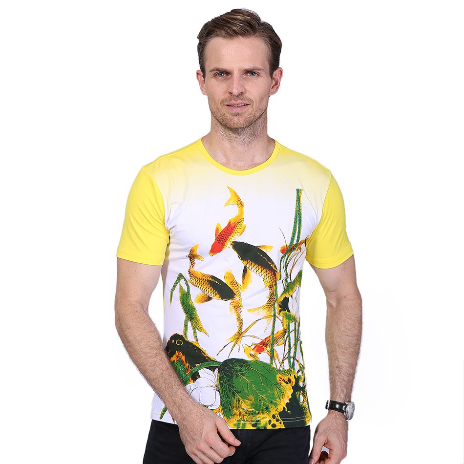 Honest You Mens Tshirt Stylish Pattern Short Sleeve O Neck Slim Casual Tee Tops