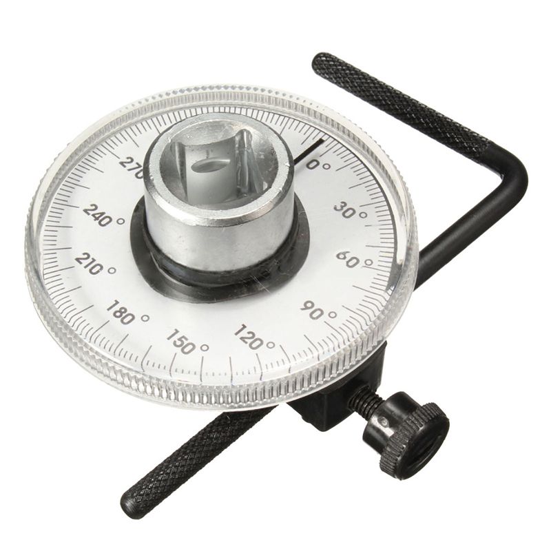 KSTE Torque Angle Gauge 1//2 Inch Adjustable Drive Angle Torsion Wrench,Measure Car Gauge Tool Set 360 Degree Angle.