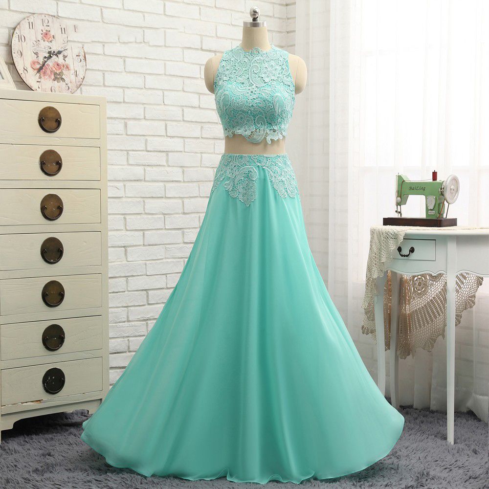 Pieces Prom Dresses Chiffon And Lace 