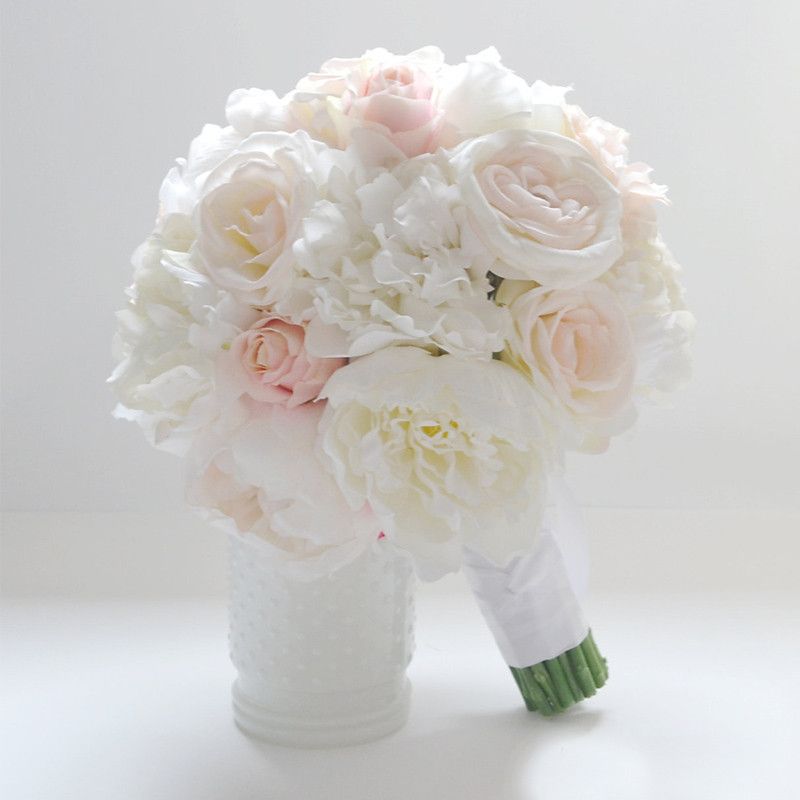 Feitos de Marfim Bouquets De Casamento Flores Do Casamento Buquês De Noiva  Peônias Bouquet Artificiales Bruidsboeket