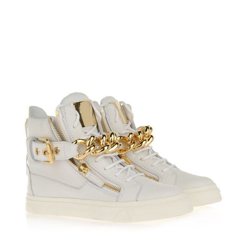 black shoes with gold chain