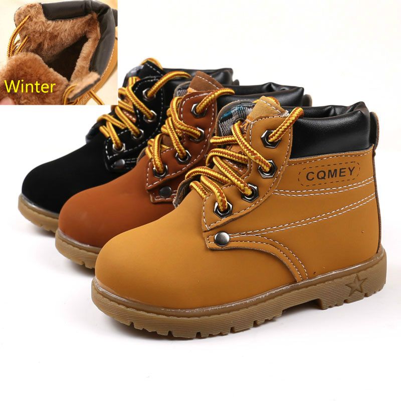 2018 Comfy Kids Invierno Moda Botas nieve de cuero Niñas Niños Warm