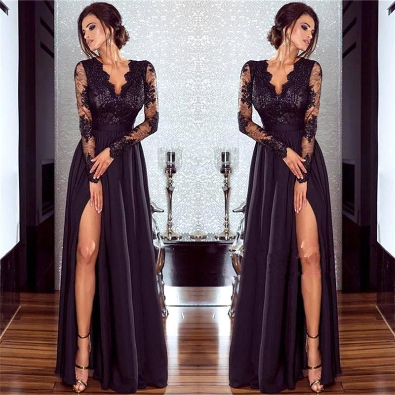 Long dress with lace top Clearance