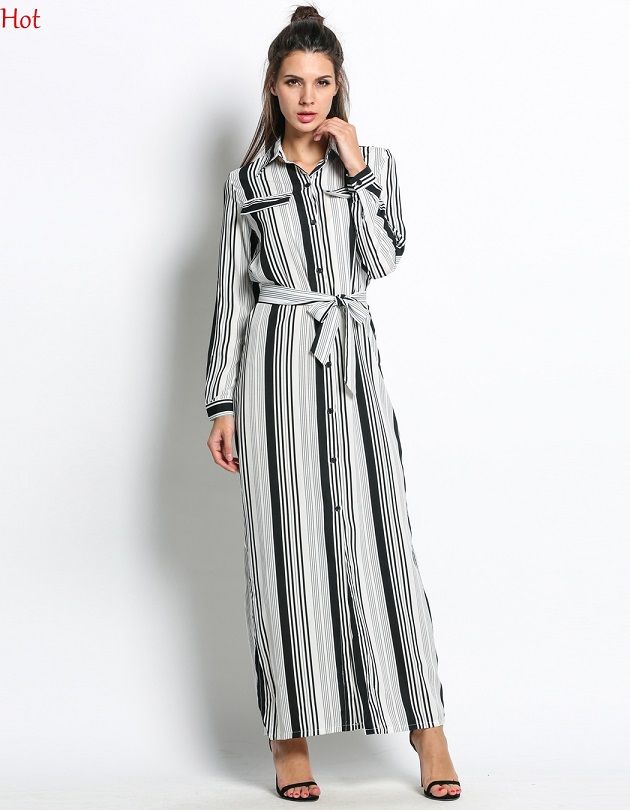 vestito a camicia lungo