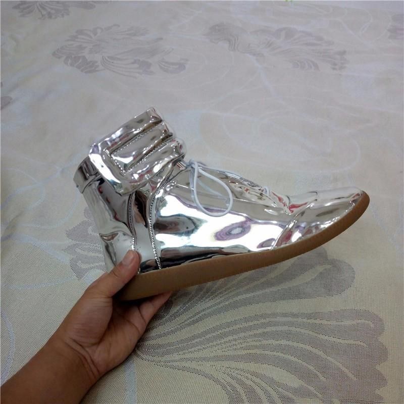 silver shiny boots