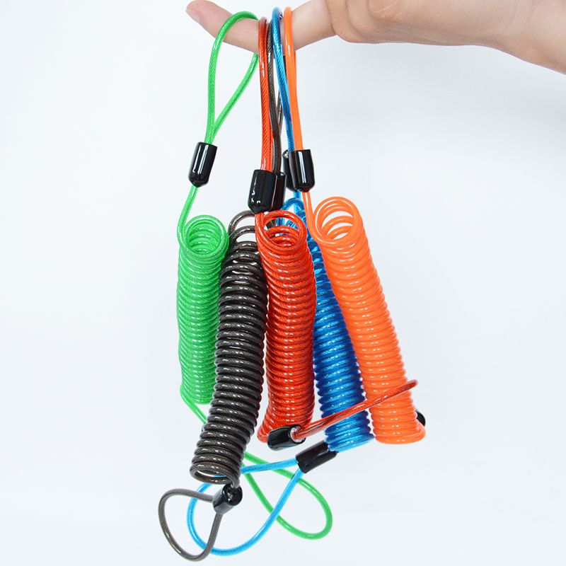 Bold Spring cable Casco de alambre Alarma de moto Candado de bicicleta cuerda