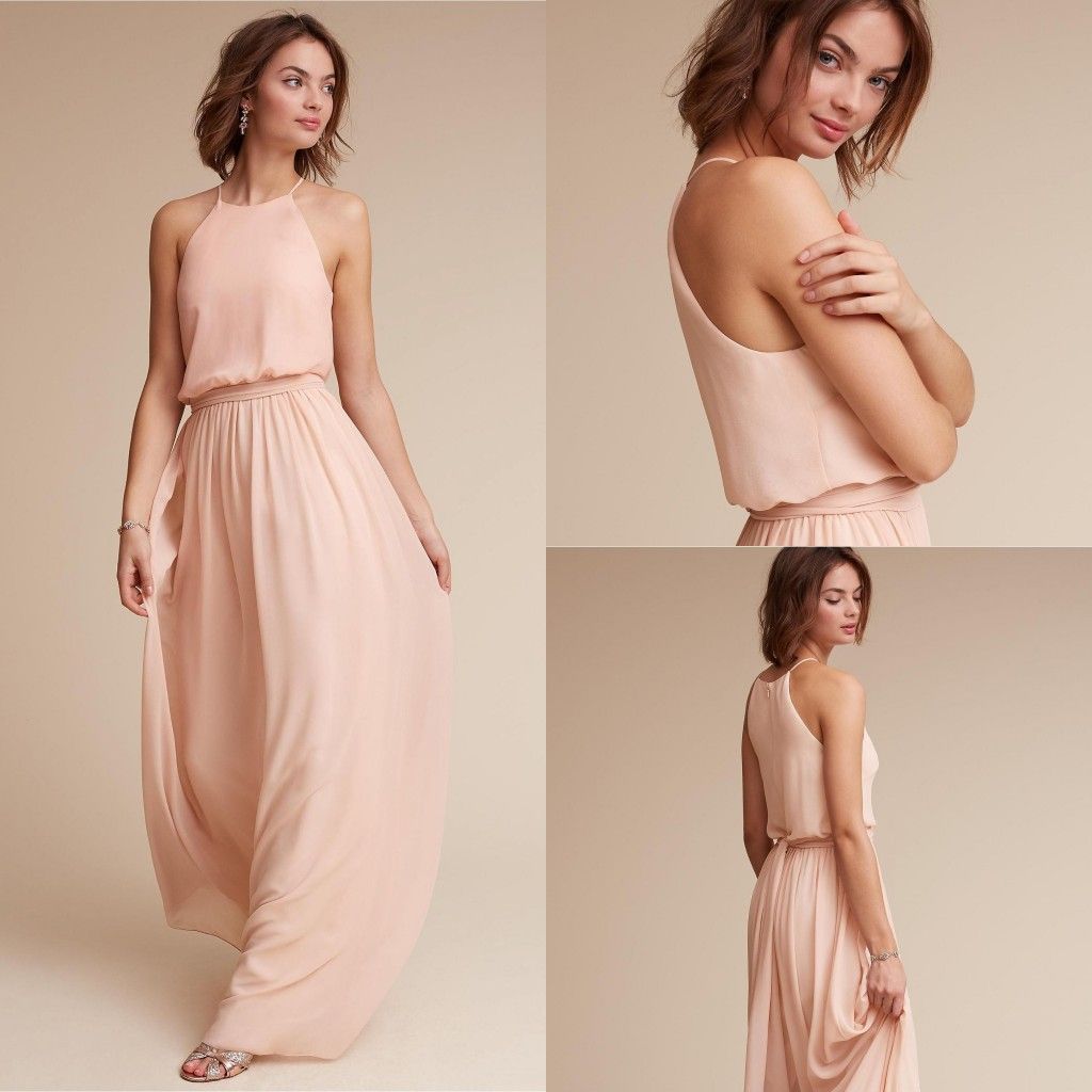 blush pink wedding guest dresses