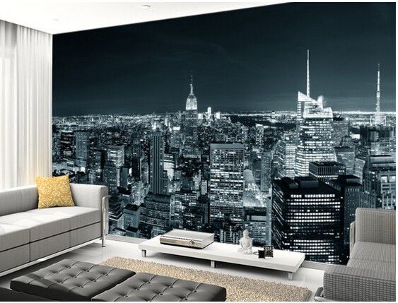 Custom Black And White Retro Wallpaper New York Manhattan Skyline 3d Wallpaper For Living Room Bedroom Kitchen Backdrop Pvc Canada 2019 From Fumei66