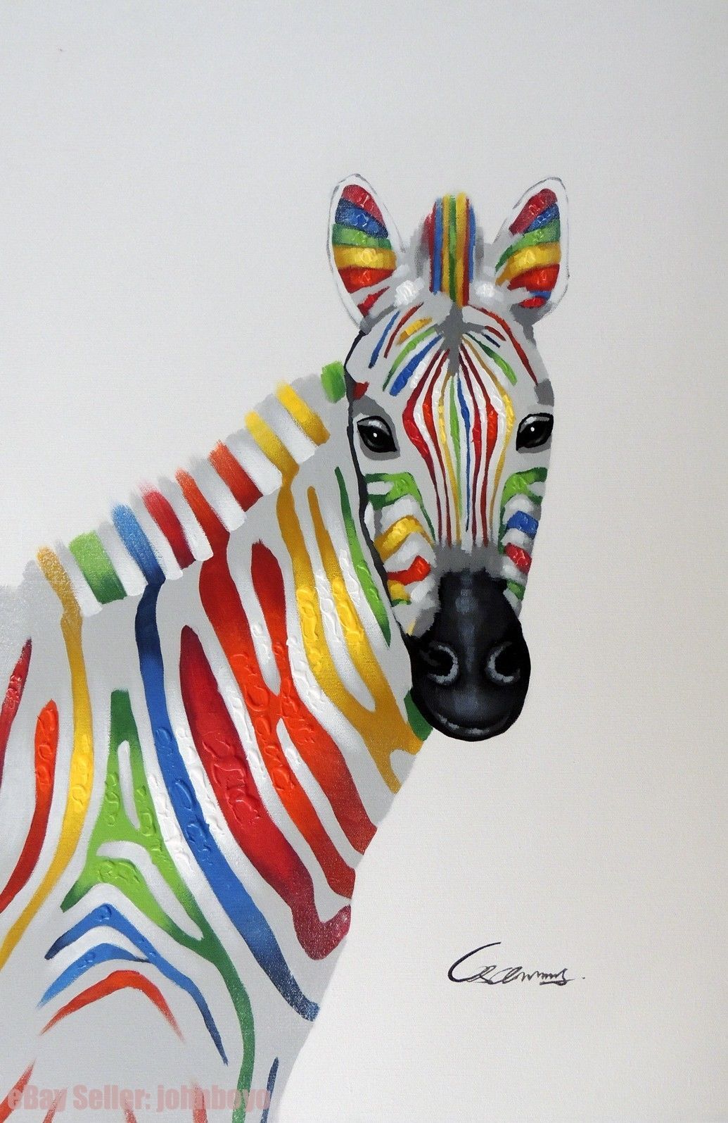 Ful Horse Zebra Stripes Portrait Pop Modern Art Fantasy Handpainted Oil Painting On High Quality Canvas Home Wall Decor Mulit Sizes Joh From Myartworld 19 9 Dhgate Com