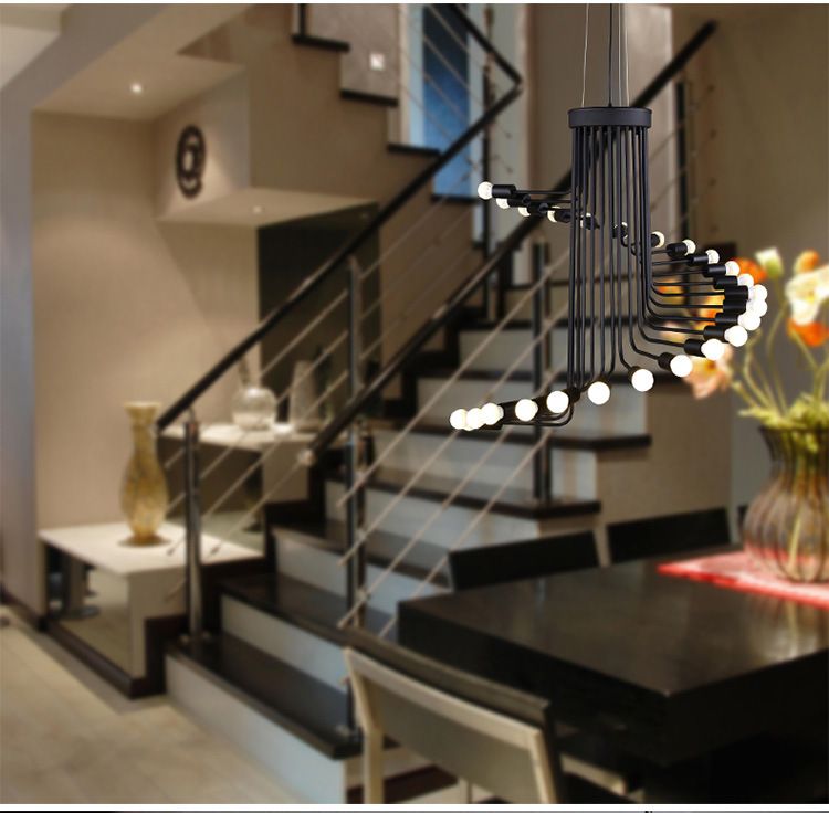 Modern Loft Industrial Chandelier Lights Bar Stair Dining Room Lighting
