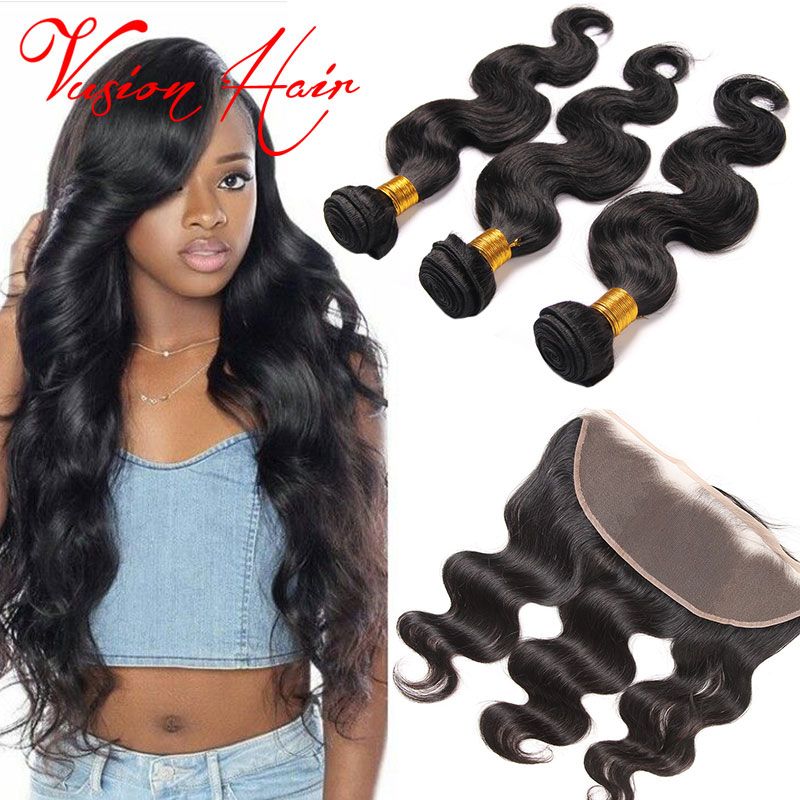 Hot Sell Malaysian Hair 3 Bundles Body Wave Weave With Lace