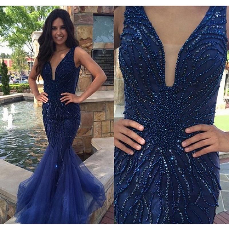 dark blue gala dress