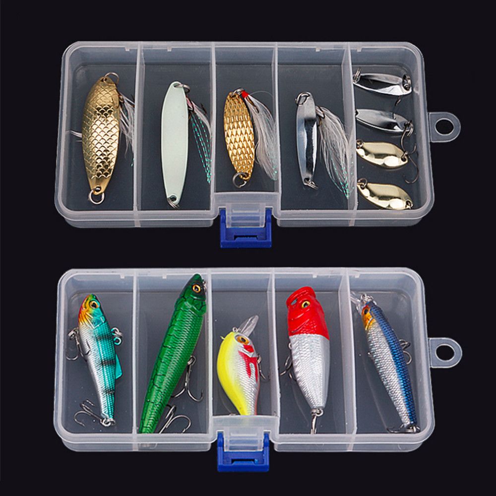 2021 071513 Transparent Plastic Fishing Lure Bait Box Storage Organizer